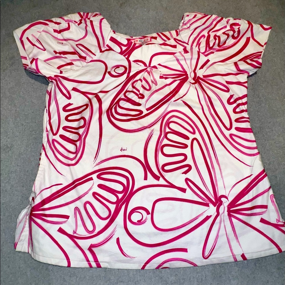 Super cute Mint condition koi scrub top- size medium